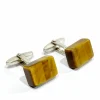 Boutons de manchettes Argent Œil de tigre