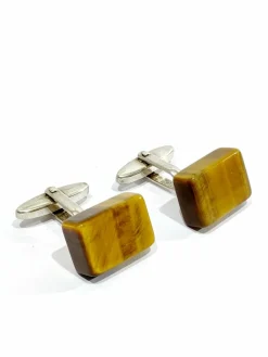 Boutons de manchettes Argent Œil de tigre