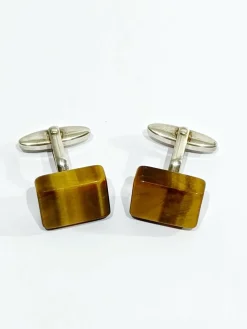 Boutons de manchettes Argent Œil de tigre
