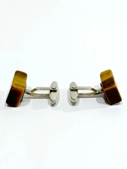 Boutons de manchettes Argent Œil de tigre