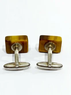 Boutons de manchettes Argent Œil de tigre