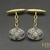 Boutons de Manchettes Art Déco Saphirs Diamants