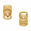 Boutons de manchettes "bambou" en or jaune et diamants, 1970.