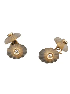 Boutons De Manchettes Cristal De Roche Et Diamants