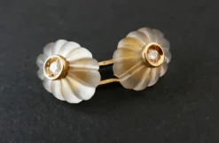 Boutons De Manchettes Cristal De Roche Et Diamants