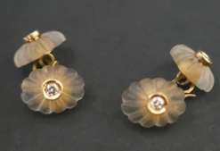 Boutons De Manchettes Cristal De Roche Et Diamants