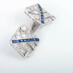 Boutons de manchettes diamants et Saphirs