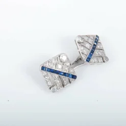 Boutons de manchettes diamants et Saphirs