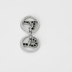 Boutons de manchettes en or gris et rubis