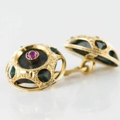 Boutons de manchettes Jaspes sanguins rubis