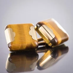 Boutons de manchettes Oeil de tigre