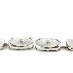Boutons de Manchettes Or Blanc - Diamant