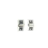 Boutons de manchettes or blanc et hématite