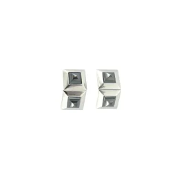 Boutons de manchettes or blanc et hématite