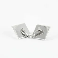 Boutons de manchettes or blanc et hématite