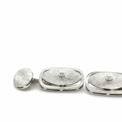 Boutons de Manchettes Or Blanc - Diamant