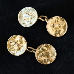 Boutons de manchettes or lys