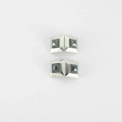 Boutons de manchettes or blanc et hématite