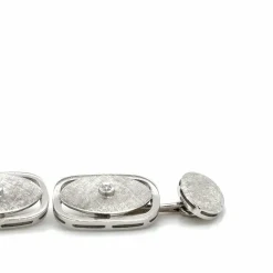 Boutons de Manchettes Or Blanc - Diamant