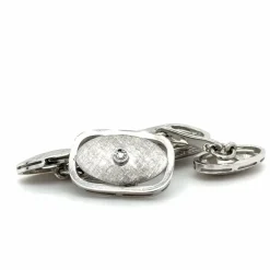 Boutons de Manchettes Or Blanc - Diamant