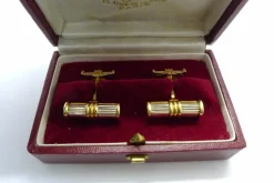 Boutons de manchettes or jaune Bry & G années 30