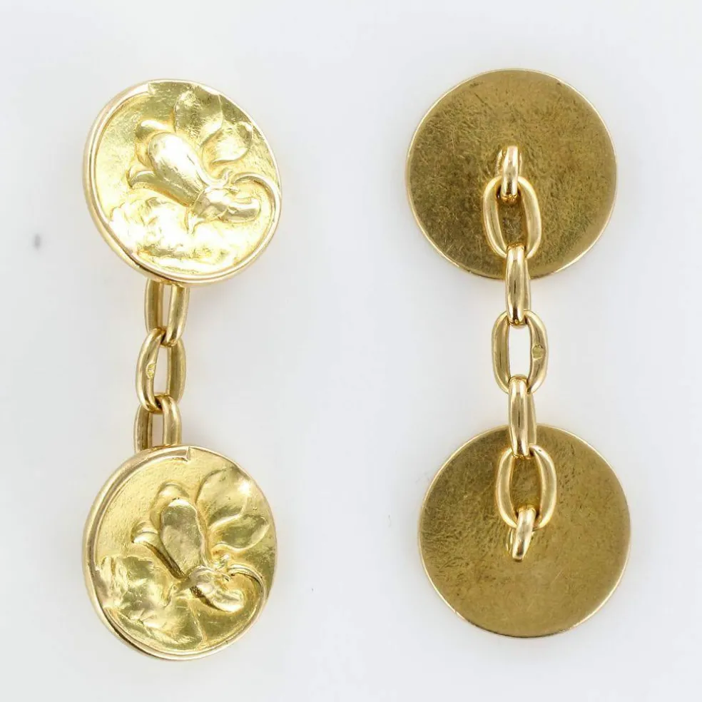 Boutons de manchettes or lys
