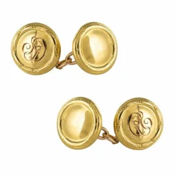 Boutons de manchettes ronds en or