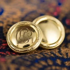 Boutons de manchettes ronds en or