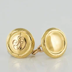 Boutons de manchettes ronds en or