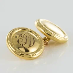 Boutons de manchettes ronds en or