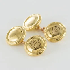 Boutons de manchettes ronds en or