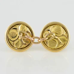 Boutons de manchettes ronds en or