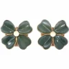 Boutons de manchettes trèfles or jaune chrysoprase