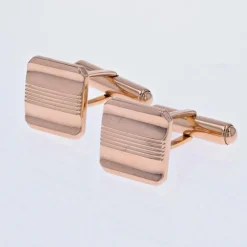 Boutons de manchettes vintage en or carrés