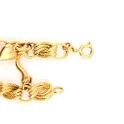 Bracelet à breloques en corde tressée en or jaune