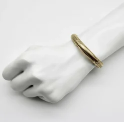 Bracelet à chaîne serpent épaisse en or 14 carats, style milieu de siècle