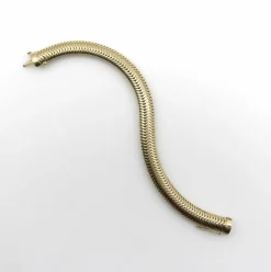 Bracelet à chaîne serpent épaisse en or 14 carats, style milieu de siècle
