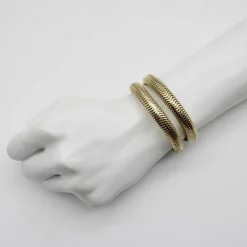 Bracelet à chaîne serpent épaisse en or 14 carats, style milieu de siècle