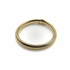 Bracelet à chaîne serpent épaisse en or 14 carats, style milieu de siècle