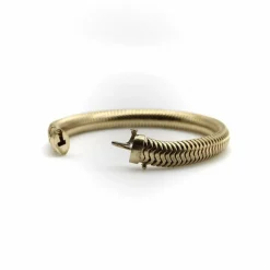 Bracelet à chaîne serpent épaisse en or 14 carats, style milieu de siècle