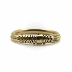 Bracelet à chaîne serpent épaisse en or 14 carats, style milieu de siècle