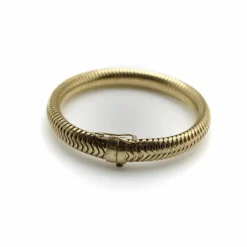 Bracelet à chaîne serpent épaisse en or 14 carats, style milieu de siècle