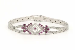 Bracelet 1950 en or blanc et rubis
