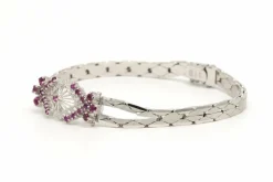 Bracelet 1950 en or blanc et rubis