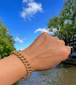 Bracelet à maillons gourmette en or jaune
