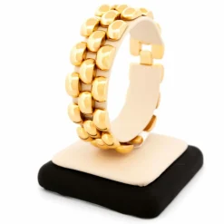 Bracelet à maillons panthère en or jaune 18 carats 17300-9156