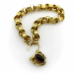 Bracelet à maillons rolo avec fermoir cœur et cadenas doré