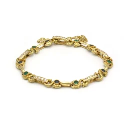 Bracelet - Or, diamants, saphirs et émeraudes