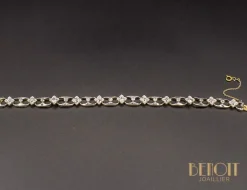 Bracelet 1950 or jaune, platine, diamants