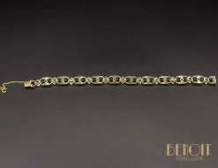 Bracelet 1950 or jaune, platine, diamants